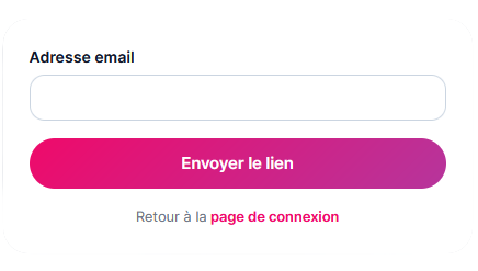 Page de réinitialisation du mot de passe Evenco.