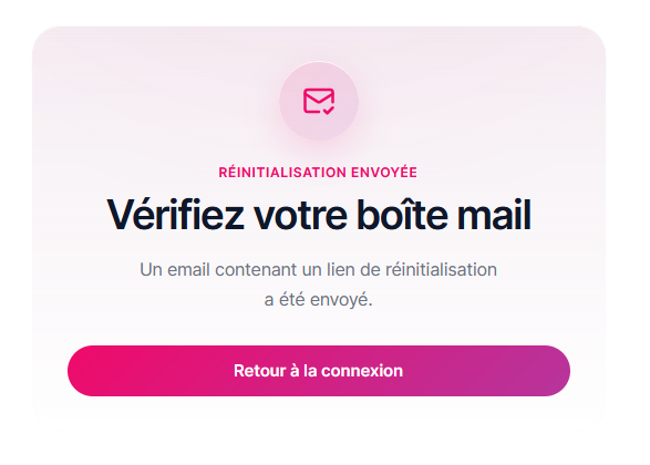 Confirmation de réinitialisation du mot de passe Evenco.